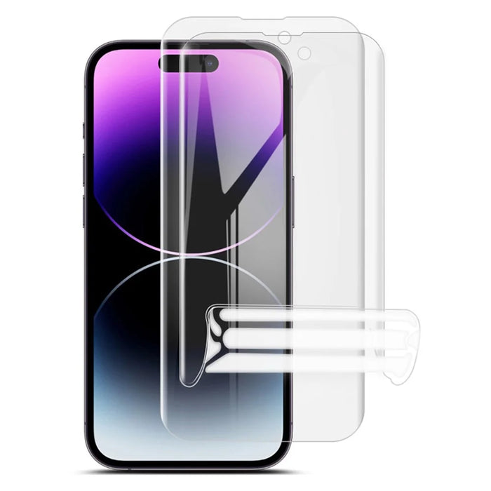 IMAK 2Pcs / Set Screen Protector for iPhone 14 Pro Max, Full Coverage Ultra Clear Anti-abrasion Soft TPU Hydrogel Film III - 1