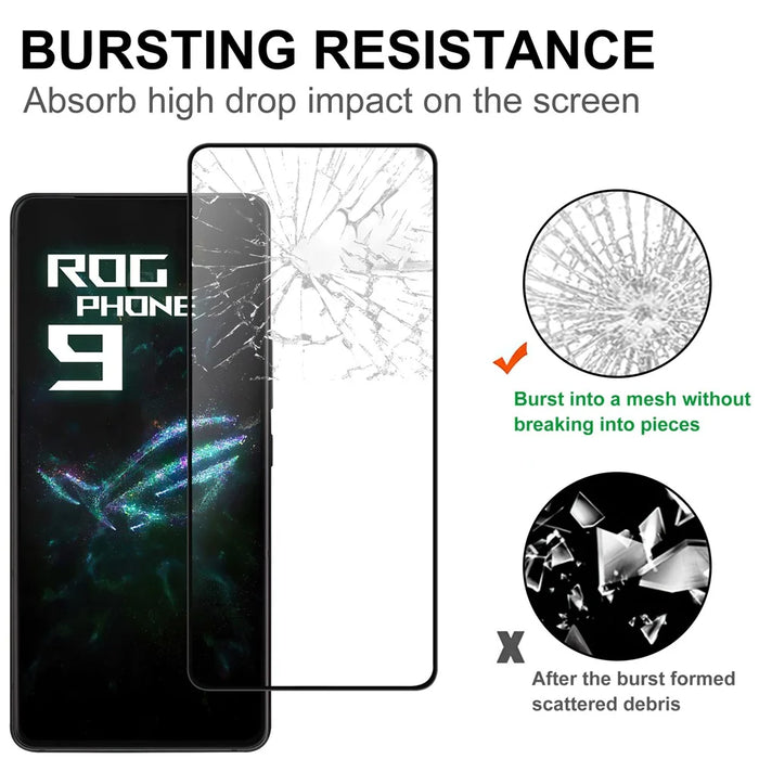 For Asus ROG Phone 9 5G AGC Tempered Glass with Black Edge Full Glue Full Coverage Screen Protector - 4