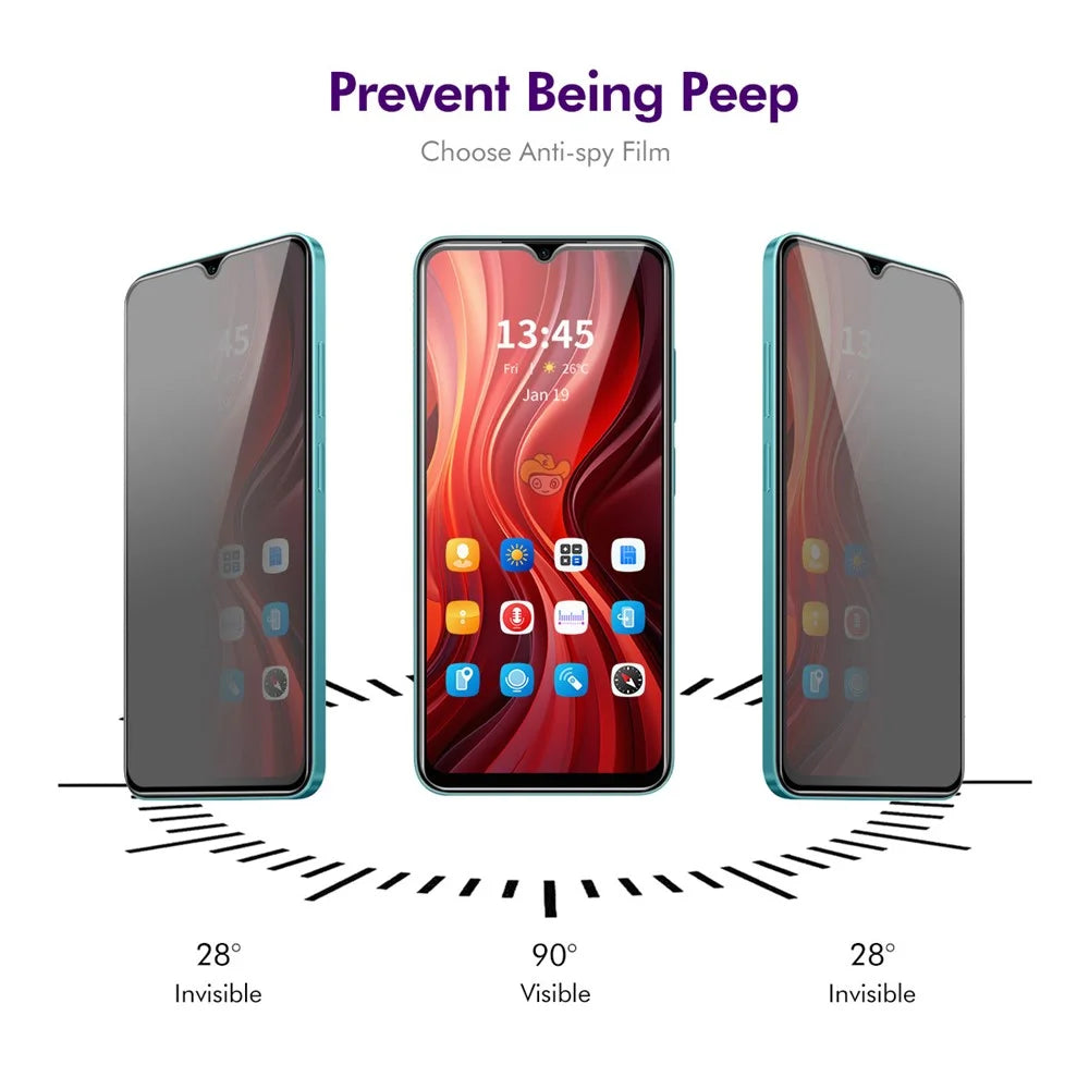 ENKAY HAT PRINCE For Samsung Galaxy A26 5G Anti-Spy Film   Silk Printing Tempered Glass Screen Protector with Installation Tool - Grey - 3