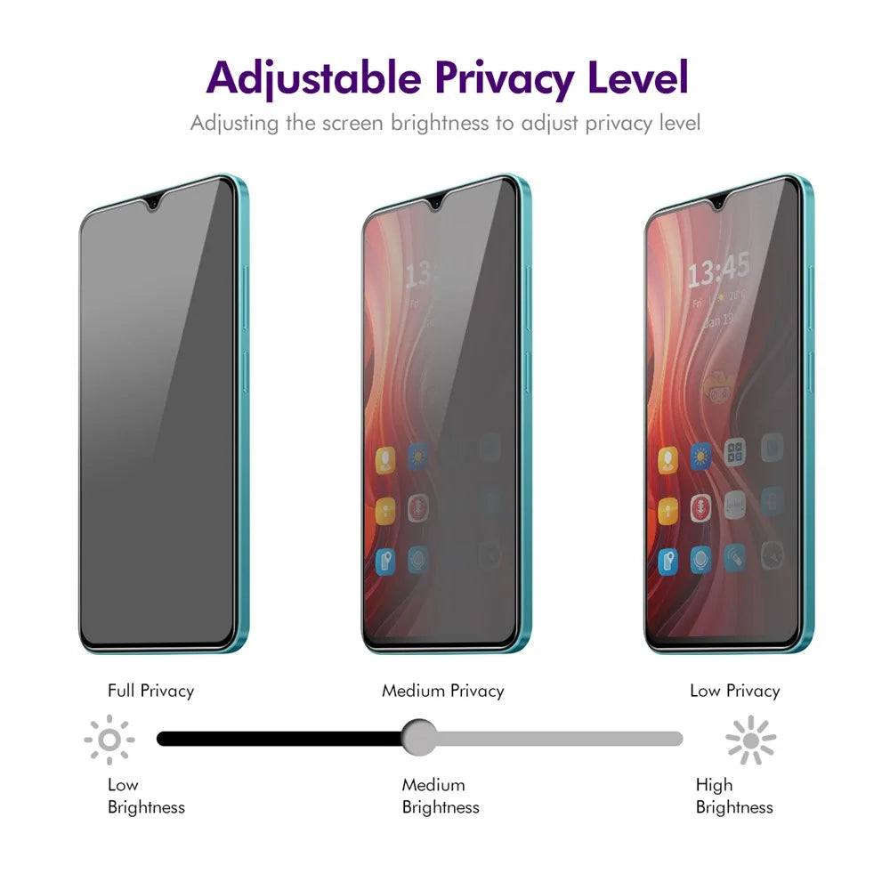 ENKAY HAT PRINCE For Samsung Galaxy A26 5G Anti-Spy Film   Silk Printing Tempered Glass Screen Protector with Installation Tool - Grey - 4