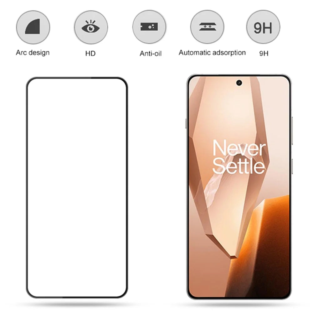 AMORUS For OnePlus 13R 5G Screen Protector Anti-Shatter Tempered Glass Film - Black - 6