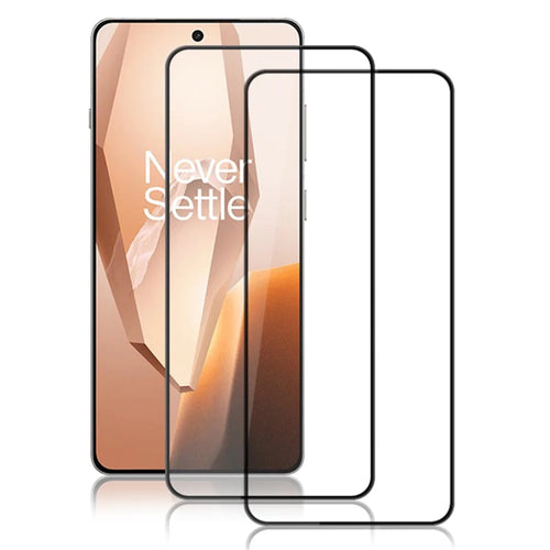 AMORUS 2Pcs For OnePlus 13R 5G Screen Protector Shatterproof Silk Printing Tempered Glass Film - Black - 1