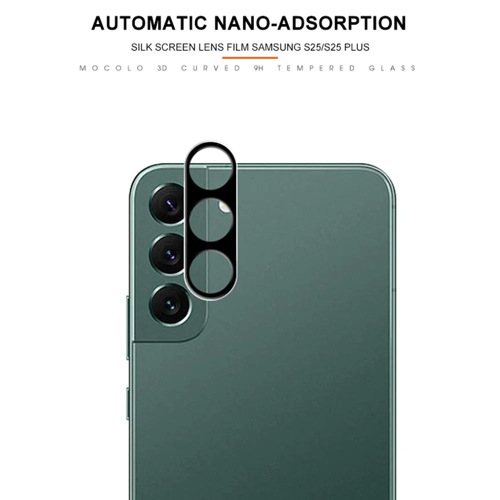 MOCOLO For Samsung Galaxy S25+ Camera Lens Protector Silk Printing Tempered Glass Lens Film - Black - 2