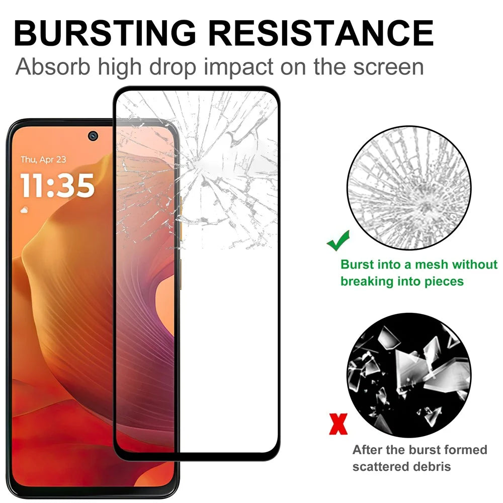For Motorola Moto G17 Power 4G / G17 4G / G15 4G / G15 Power 4G AGC Tempered Glass with Black Edge Full Glue Full Coverage Screen Protector - 4