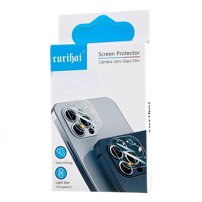 RURIHAI For iPhone 14 Pro Rear Back Camera Lens Protector High Aluminium-silicon Glass Clear 3D Lens Film Guard - 7