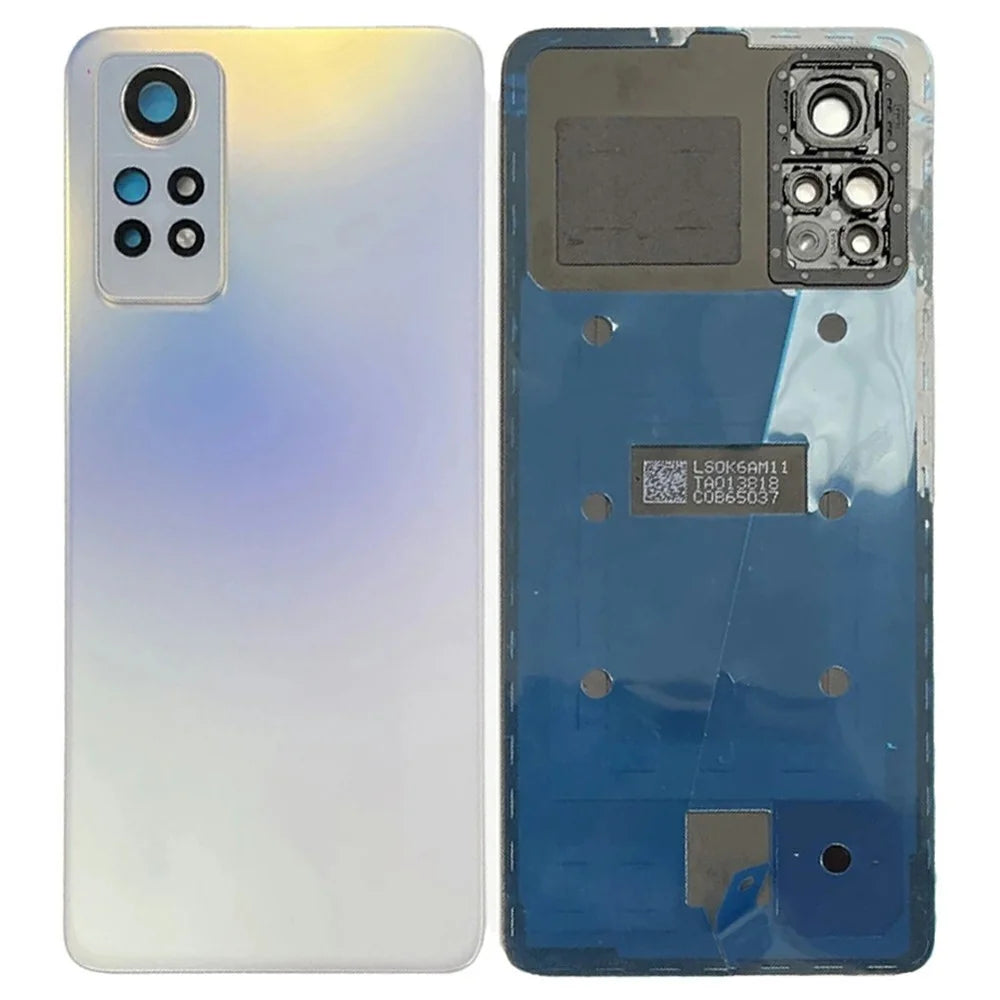 For Xiaomi Redmi Note 12 Pro 4G Back Battery Housing Cover with Camera Ring Lens Cover Spare Part (without Logo) - White - 1