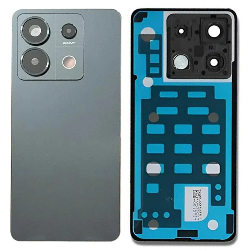 For Xiaomi Redmi Note 13 Pro 5G Back Battery Housing Cover with Camera Ring Lens Cover Spare Part (Without Logo) - Black - 1