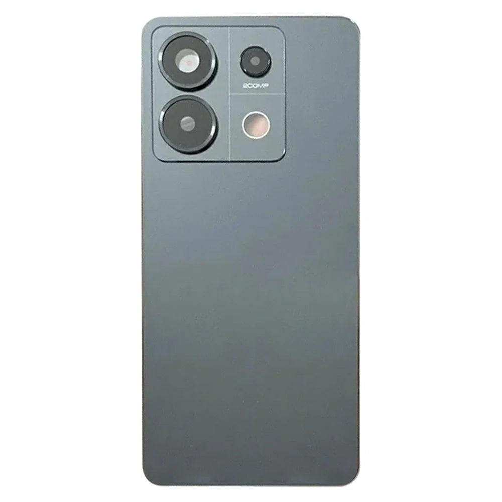 For Xiaomi Redmi Note 13 Pro 5G Back Battery Housing Cover with Camera Ring Lens Cover Spare Part (Without Logo) - Black - 2