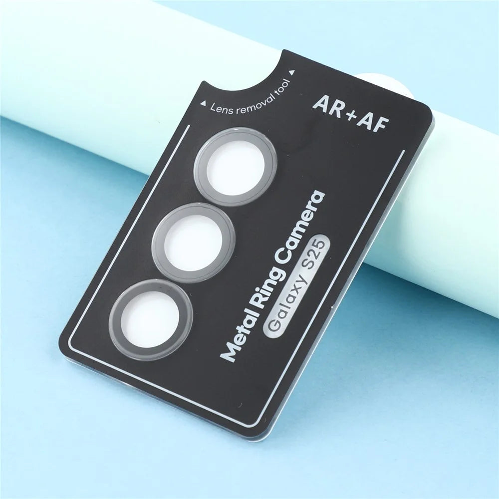 For Samsung Galaxy S25 Camera Lens Protector Electroplating Ultra HD Tempered Glass Lens Film - Black - 5