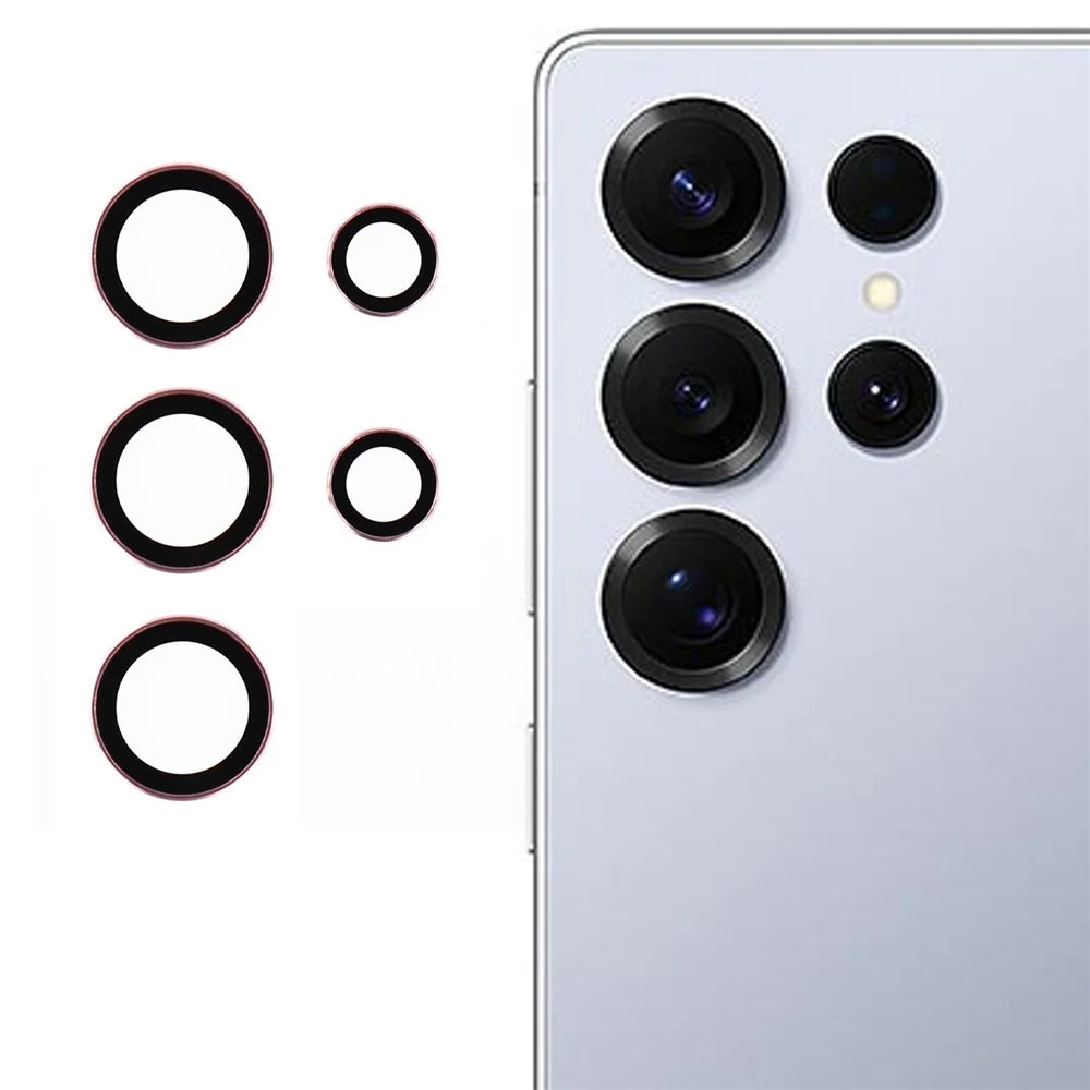 For Samsung Galaxy S25 Ultra Camera Lens Protector Electroplating Ultra HD Tempered Glass Lens Film - Rose Gold - 1