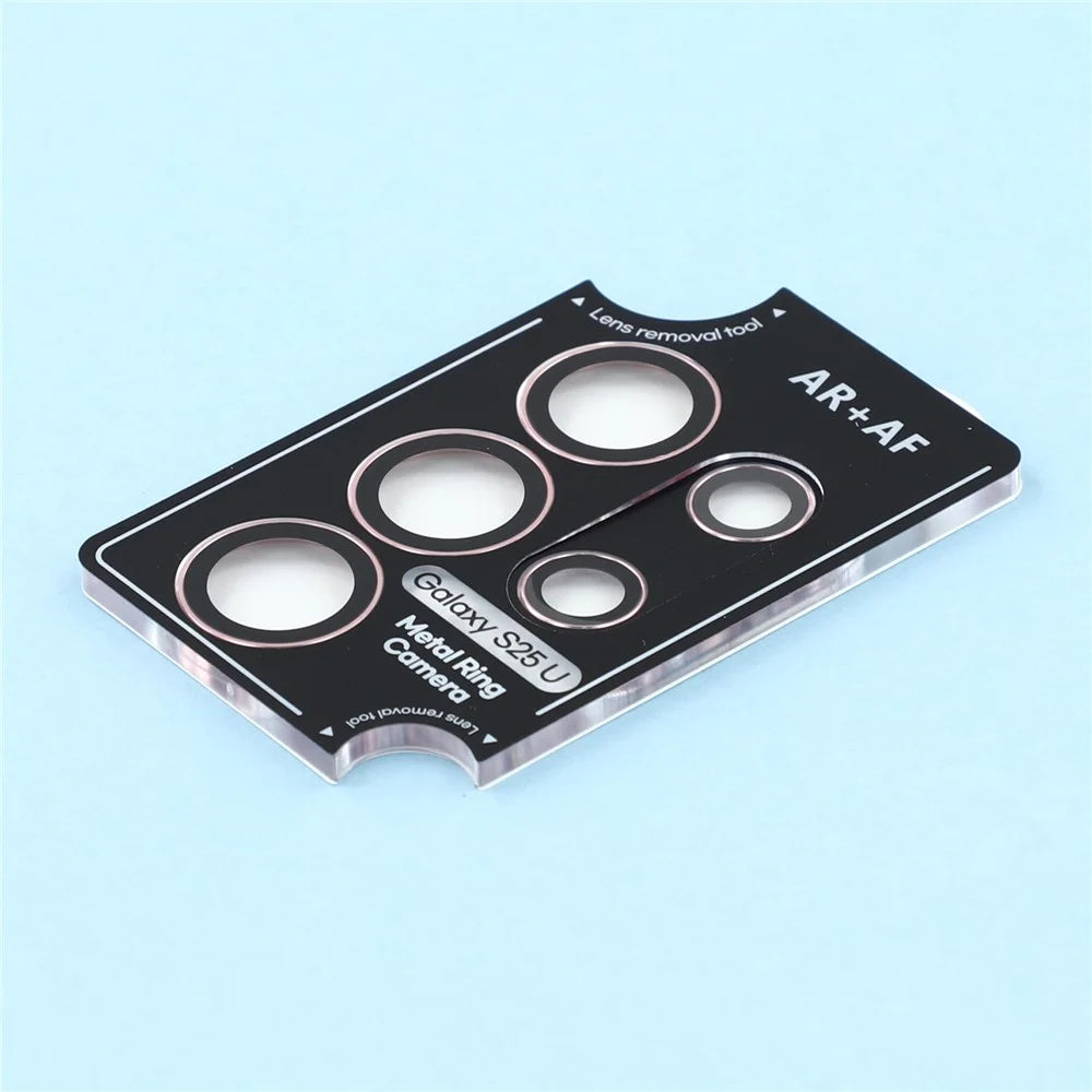 For Samsung Galaxy S25 Ultra Camera Lens Protector Electroplating Ultra HD Tempered Glass Lens Film - Rose Gold - 5