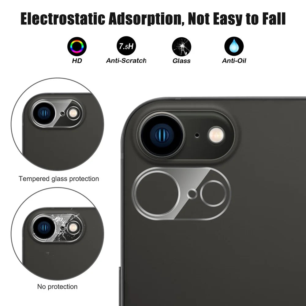 For iPhone 17e / 16e Camera Lens Protector Arc Edge Clear Tempered Glass Film - 4