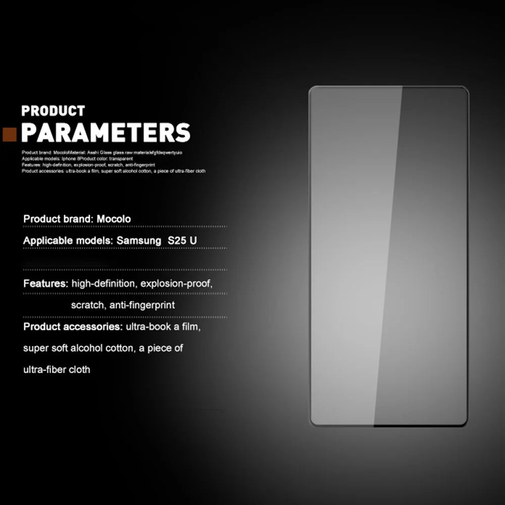 MOCOLO For Samsung Galaxy S25 Ultra Screen Protector Anti-Shatter Silk Printing Tempered Glass Film - Black - 2