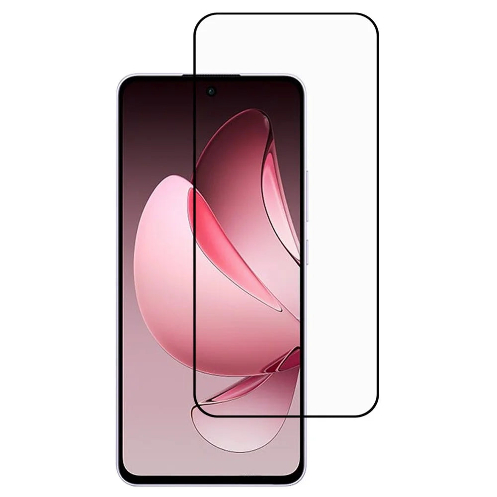 For Oppo Reno13 5G (Global) Screen Protector Silk Printing Full Glue Tempered Glass Screen Film - 1