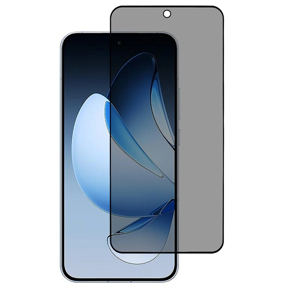 For Oppo Reno13 5G (Global) Anti-Peep Full Covering Screen Protector Silk Printing Tempered Glass Film - 1