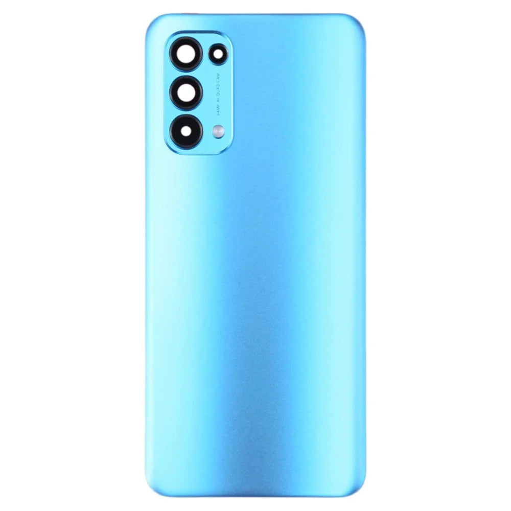 For Oppo Reno5 4G / 5G Back Battery Housing Cover with Camera Ring Lens Cover Spare Part - Blue - 2