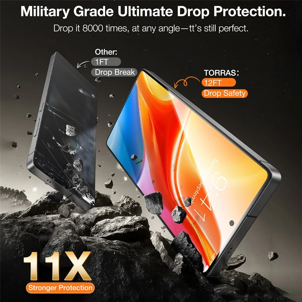 TORRAS Glassgo For Samsung Galaxy S25+ Screen Protector Tempered Glass HD Film with Automatic Dust Removal Tool - 3
