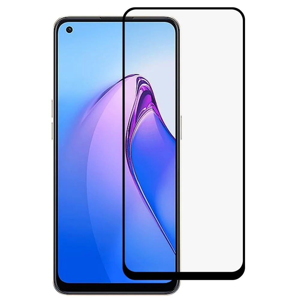 Full Covering Screen Protector For Oppo Reno8 5G (Global Version), Anti-explosion Full Glue Silk Printing HD Tempered Glass Screen Film - 1