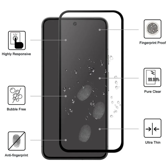 For Google Pixel 9a AGC Tempered Glass with Black Edge Full Glue Full Coverage Screen Protector - 2