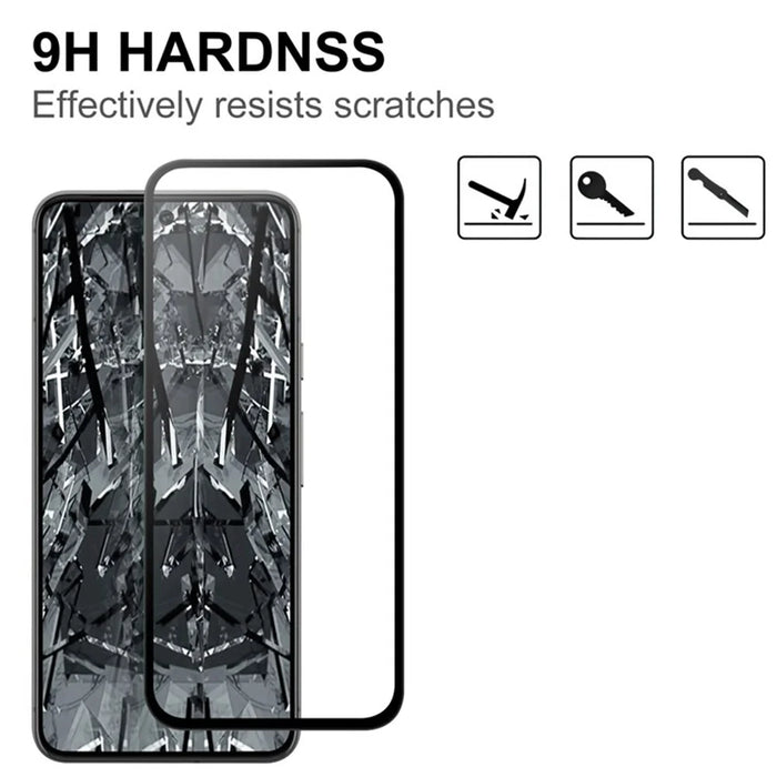 For Google Pixel 9a AGC Tempered Glass with Black Edge Full Glue Full Coverage Screen Protector - 3