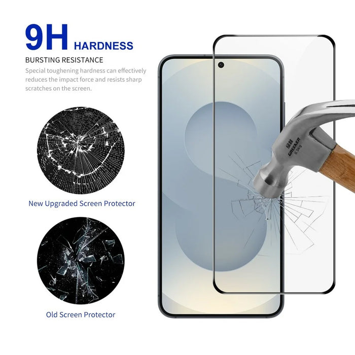 RURIHAI 10Pcs For Samsung Galaxy S25 Edge Full Glue Screen Protector High Aluminium Silicon Glass Film, Ultrasonic Fingerprint Unlock - 4