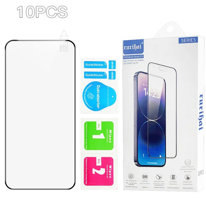 RURIHAI 10Pcs For Samsung Galaxy S25 Edge Full Glue Screen Protector High Aluminium Silicon Glass Film, Ultrasonic Fingerprint Unlock - 7