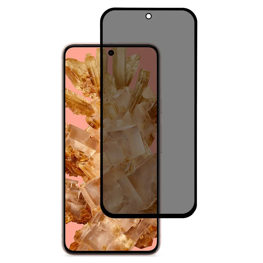 For Google Pixel 8 Anti-Peep Full Covering Screen Protector Silk Printing Tempered Glass Film - 1