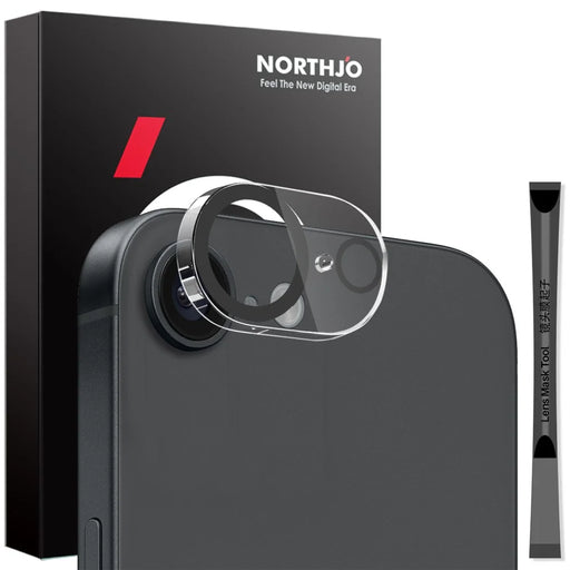 NORTHJO For iPhone 17e / 16e Black Circles Camera Lens Protector Tempered Glass HD Clear 3D Full Coverage - 1