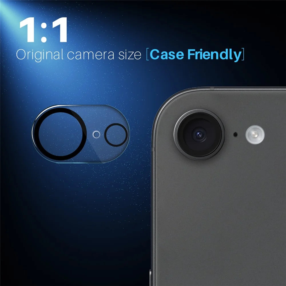 NORTHJO For iPhone 17e / 16e Black Circles Camera Lens Protector Tempered Glass HD Clear 3D Full Coverage - 3