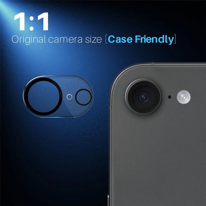 NORTHJO 2Pcs For iPhone 17e / 16e Camera Lens Protector Black Circles 3D Full Coverage Clear Tempered Glass Lens Film - 3