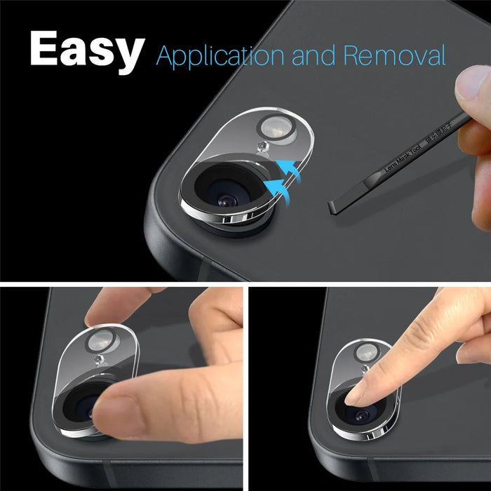 NORTHJO 2Pcs For iPhone 17e / 16e Camera Lens Protector Black Circles 3D Full Coverage Clear Tempered Glass Lens Film - 4