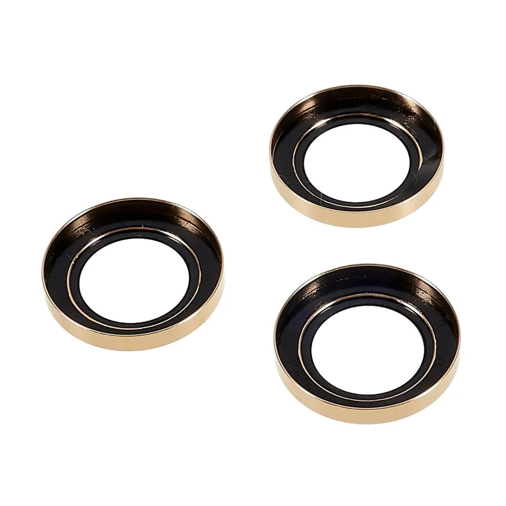 For iPhone 14 Pro / 14 Pro Max 2 Set Camera Lens Guard Glitter Ring Design Tempered Glass Lens Protective Film with Plate - Gold - 5