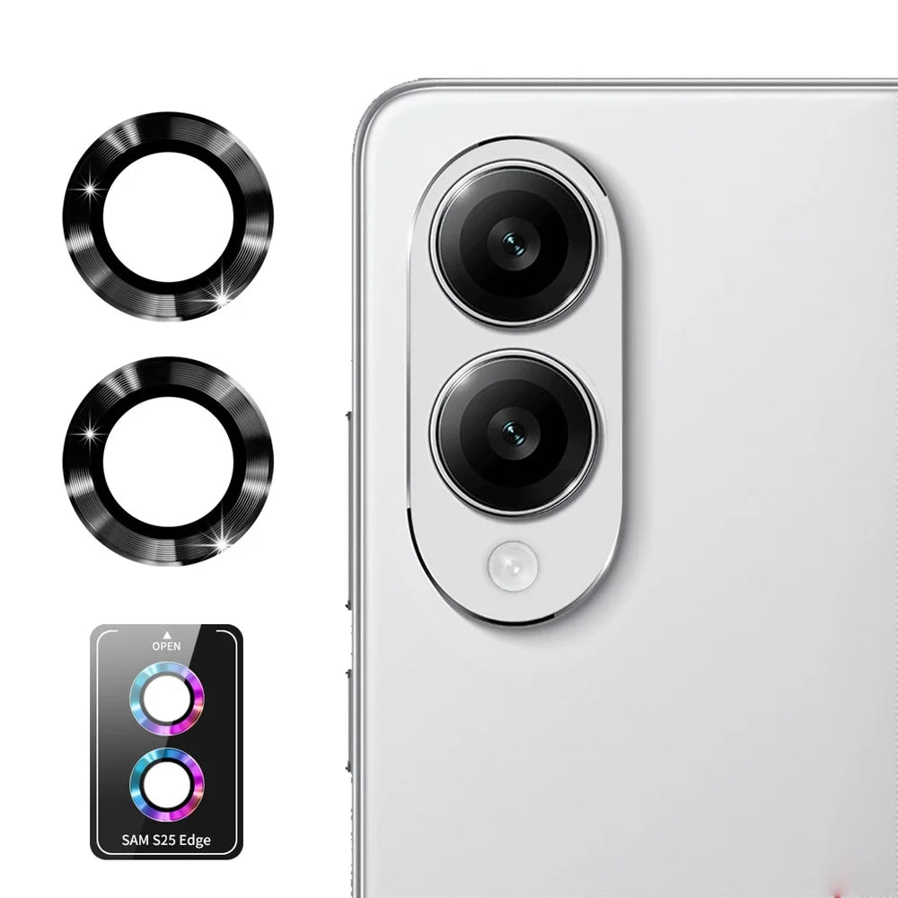 ENKAY HAT PRINCE For Samsung Galaxy S25 Edge Camera Lens Protector  Metal Ring Lens Film - Black - 1
