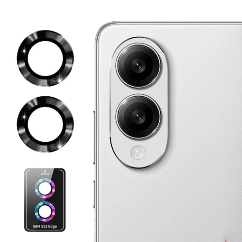 ENKAY HAT PRINCE For Samsung Galaxy S25 Edge Camera Lens Protector  Metal Ring Lens Film - Black - 1