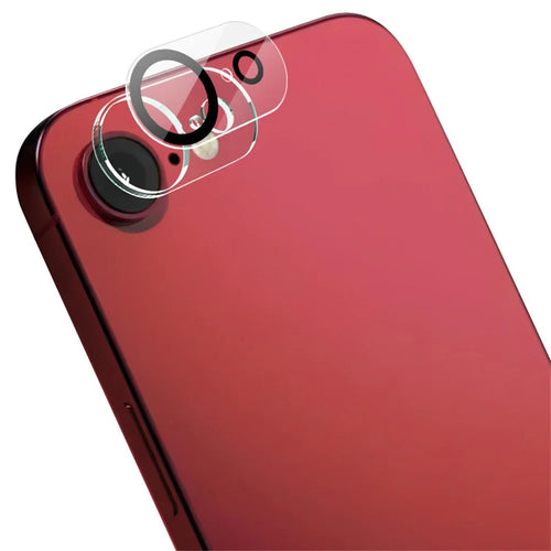 IMAK For iPhone 17e / 16e Tempered Glass Camera Lens Protector Acrylic Lens Cap (Black Circle Design) - 1