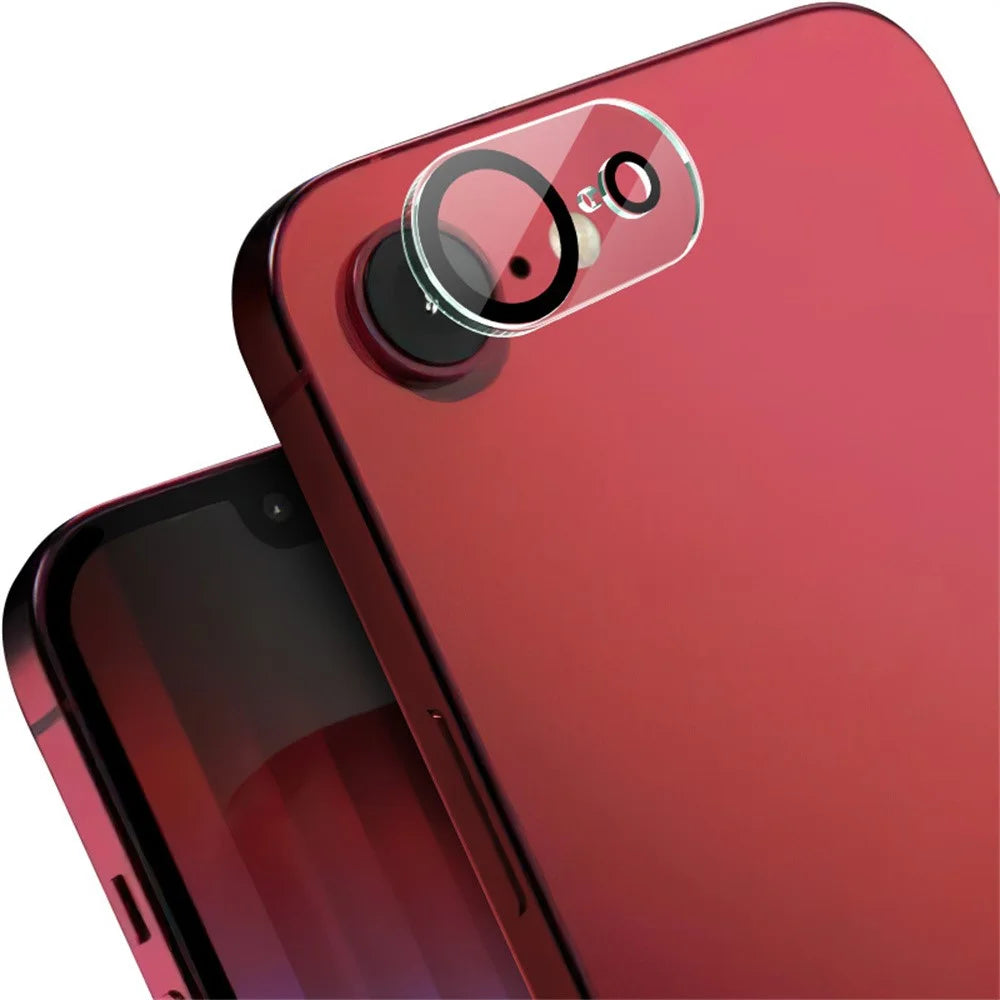 IMAK For iPhone 17e / 16e Tempered Glass Camera Lens Protector Acrylic Lens Cap (Black Circle Design) - 3