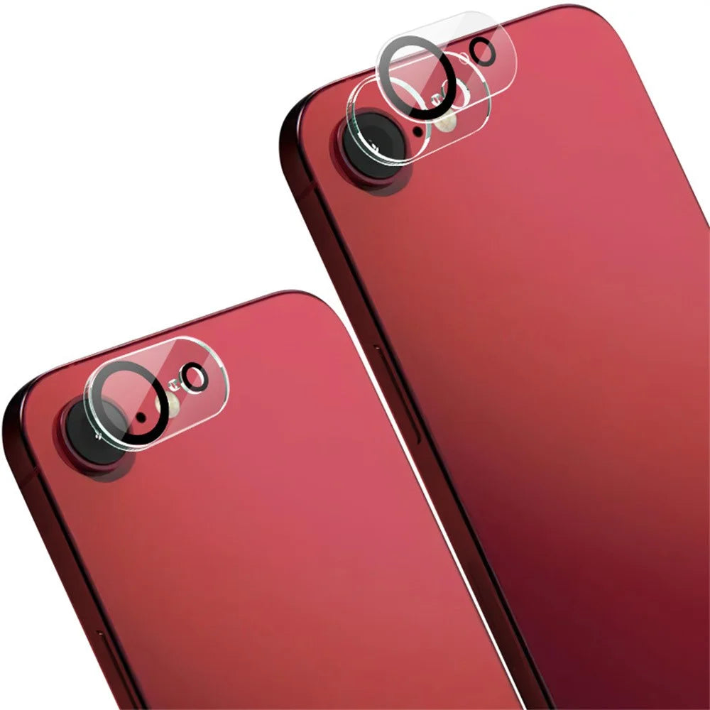 IMAK For iPhone 17e / 16e Tempered Glass Camera Lens Protector Acrylic Lens Cap (Black Circle Design) - 4