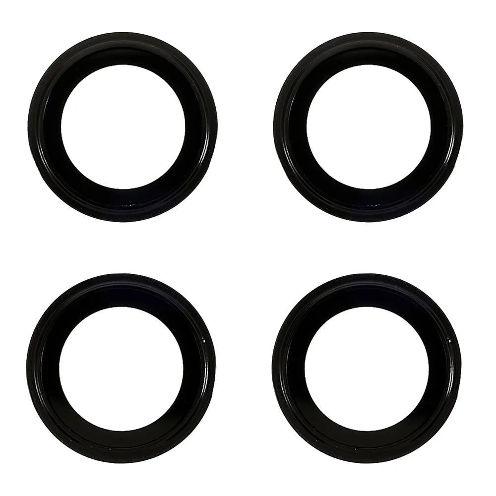 For iPhone 14 / 14 Plus 2 Sets Camera Lens Protector Metal Frame Tempered Glass Anti-scratch Lens Film - Black - 2