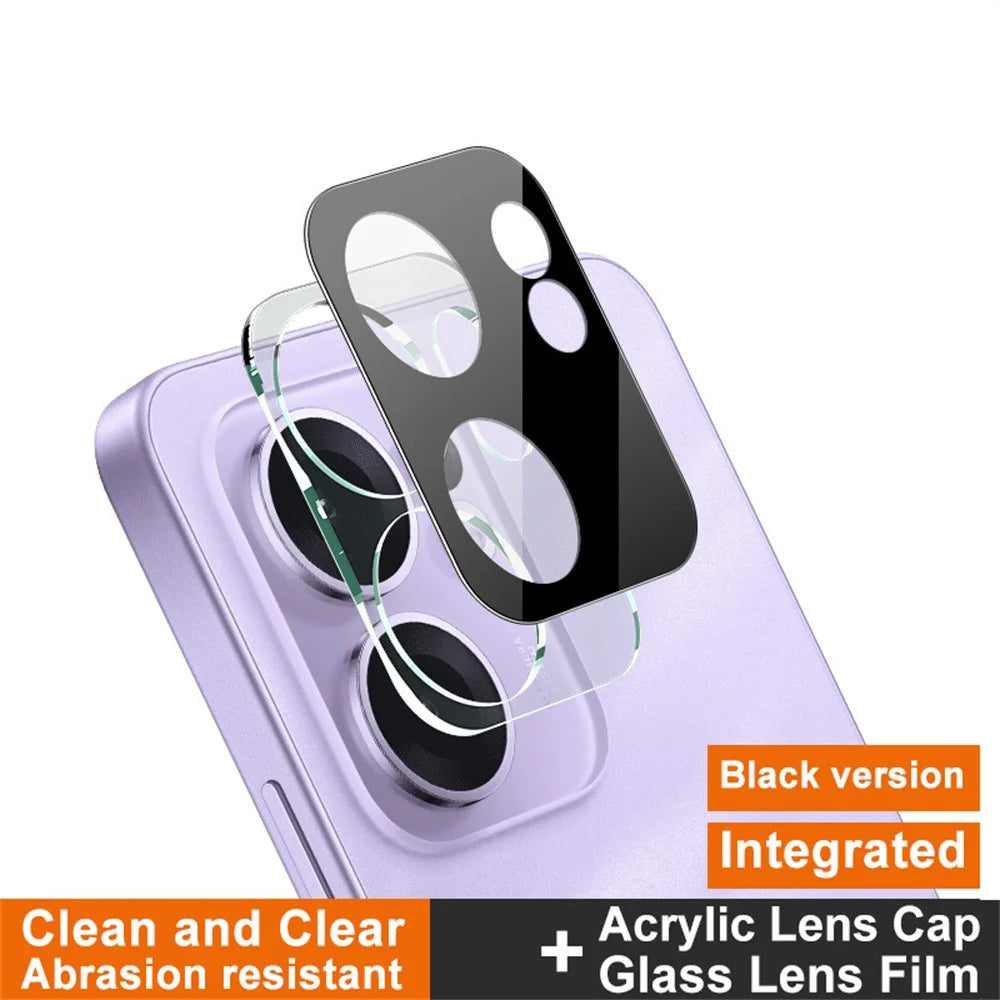 IMAK For Oppo Reno13 F 5G (Reno 13 FS 5G) / 4G Tempered Glass Lens Film + Acrylic Cap (Black Version) - 2