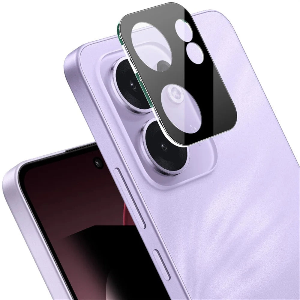 IMAK For Oppo Reno13 F 5G (Reno 13 FS 5G) / 4G Tempered Glass Lens Film + Acrylic Cap (Black Version) - 3