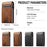 SUTENI Waxed Texture PU Leather Card Case Auto Pop Up Card Holder - Brown - 7