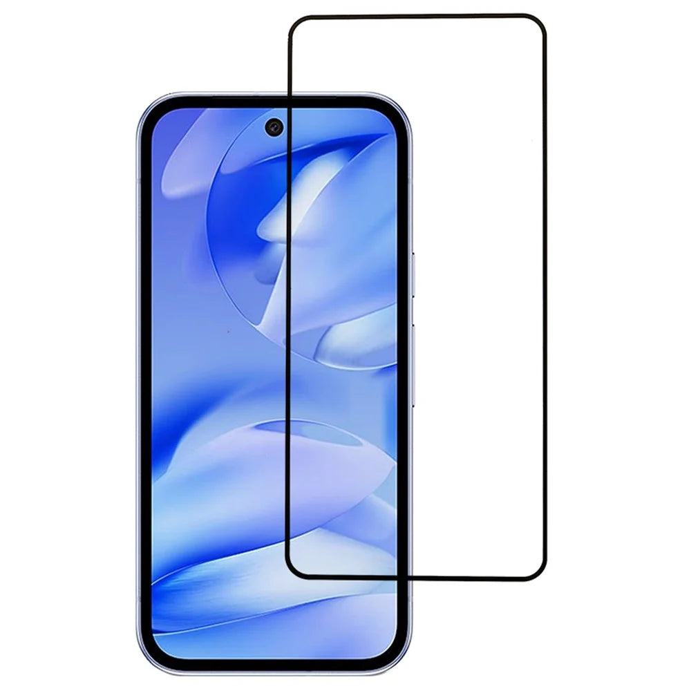 For Google Pixel 9a Screen Protector Silk Printing Tempered Glass 0.18mm Ultra-Thin Film (Support Fingerprint Unlock) - 1