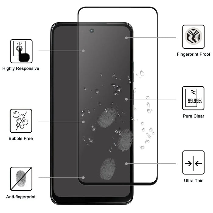 For Motorola Moto G (2025) 5G AGC Tempered Glass with Black Edge Full Glue Full Coverage Screen Protector - 2