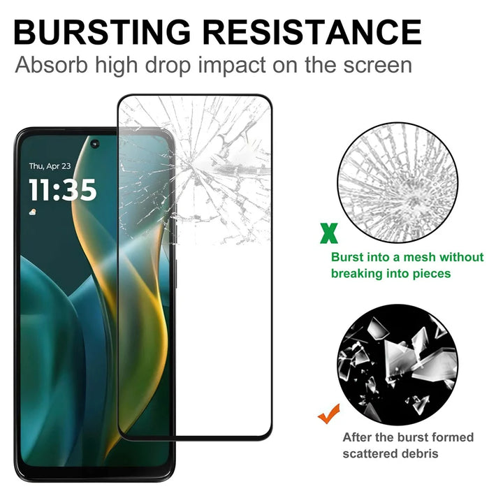 For Motorola Moto G (2025) 5G AGC Tempered Glass with Black Edge Full Glue Full Coverage Screen Protector - 3