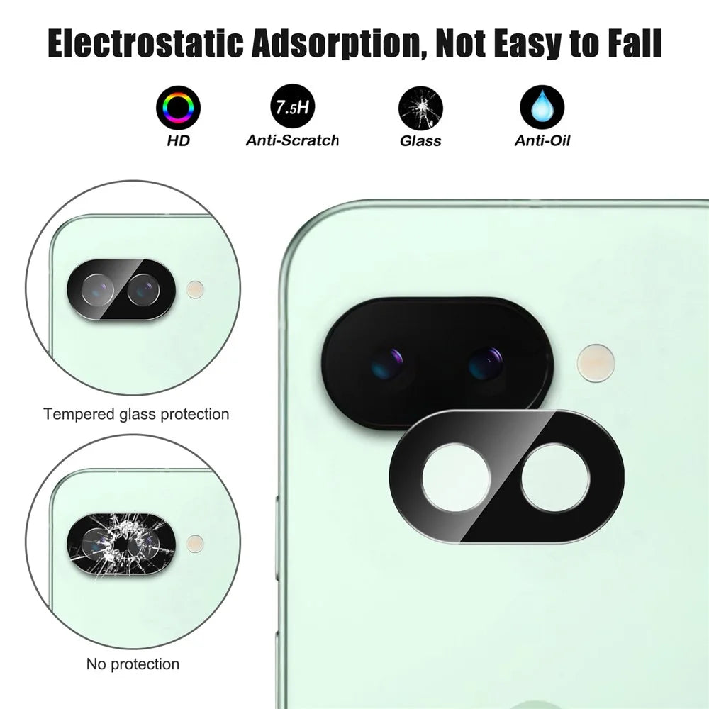 For Google Pixel 9a Camera Lens Protector Black Tempered Glass Lens Film - 2