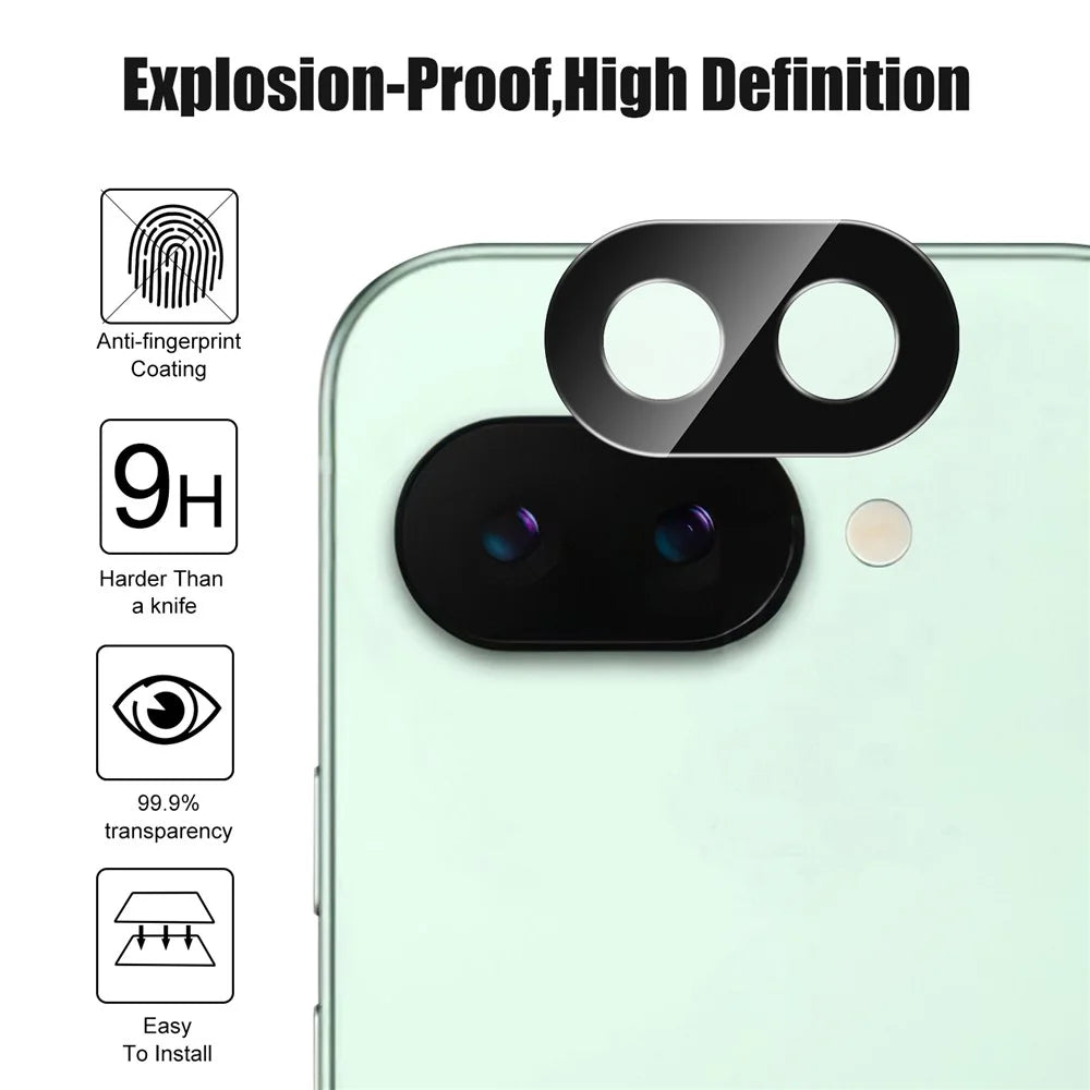 For Google Pixel 9a Camera Lens Protector Black Tempered Glass Lens Film - 3