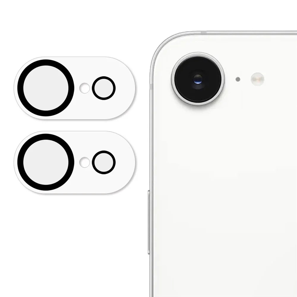 ENKAY HAT PRINCE For iPhone 17e / 16e 2Pcs Camera Lens Protector   Tempered Glass Lens Film with Black Ring - Transparent - 1