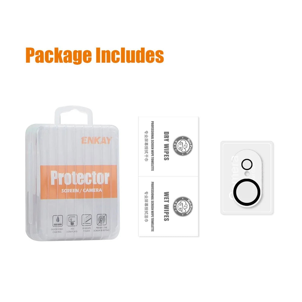 ENKAY HAT PRINCE For iPhone 17e / 16e Camera Lens Protector   Tempered Glass Lens Film with Black Ring - Transparent - 6