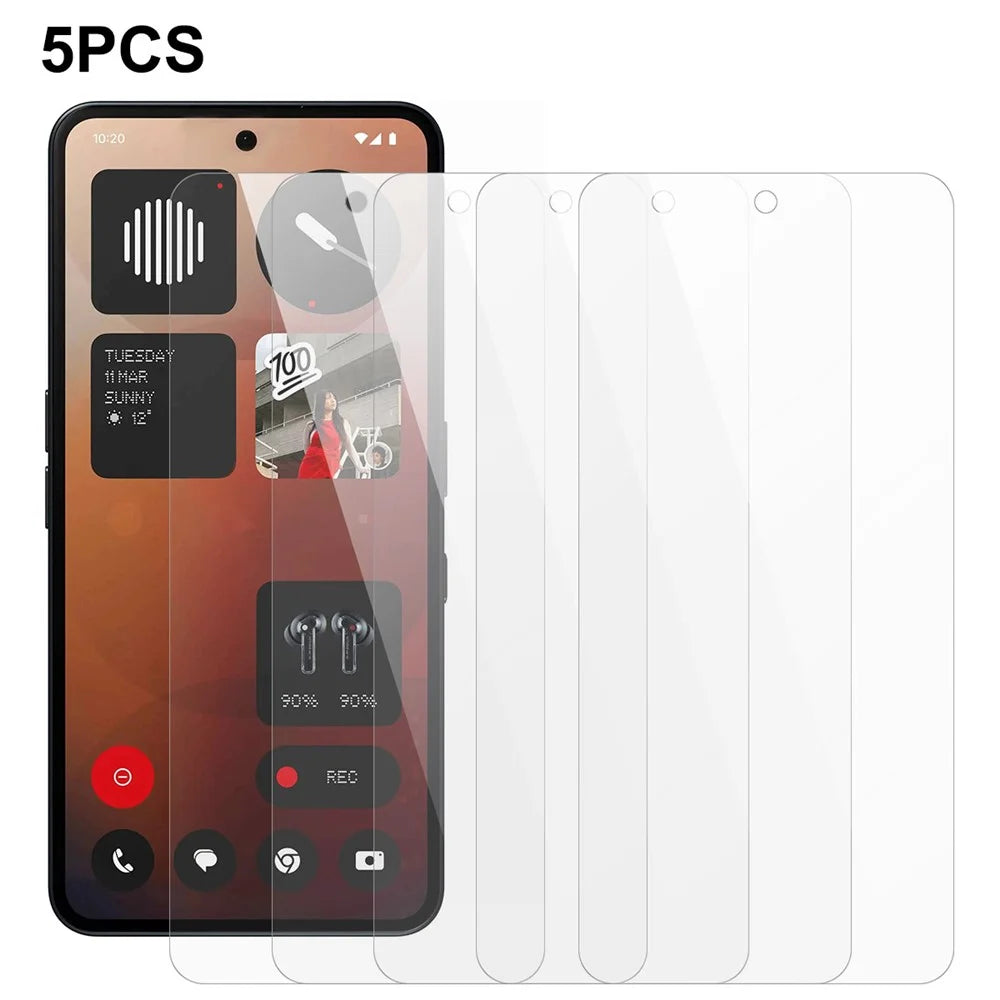5Pcs For Nothing Phone (3a) Screen Protector 0.3mm 2.5D Tempered Glass Clear Film - 1