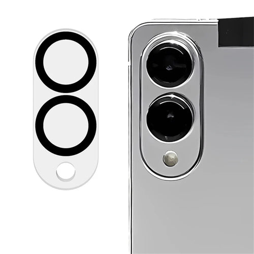 RURIHAI For Samsung Galaxy S25 Edge Camera Lens Protector Clear Black Circle 3D High Aluminum-Silicon Glass Lens Film - 1
